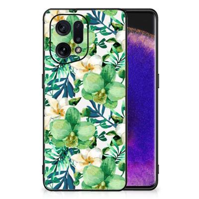 OPPO Find X5 Bloemen Hoesje Orchidee Groen