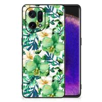 OPPO Find X5 Bloemen Hoesje Orchidee Groen - thumbnail