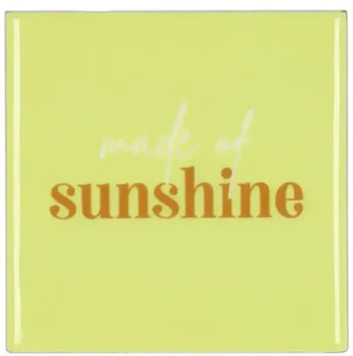 Daan Kromhout Design tegeltje keramiek sunshine 10x10cm green