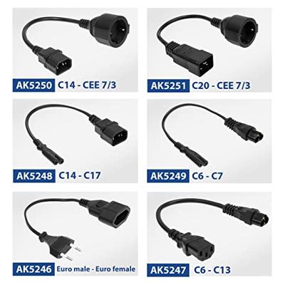 ACT AK5251 electriciteitssnoer Zwart 0,2 m IEC C20 CEE7/3 - thumbnail