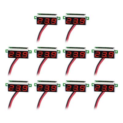 10 stuks 0 36 inch 2 draden digitale spannings meter kleur licht display meten spanning: DC 2.5-30V (rood)