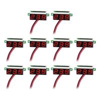 10 stuks 0 36 inch 2 draden digitale spannings meter kleur licht display meten spanning: DC 2.5-30V (rood) - thumbnail