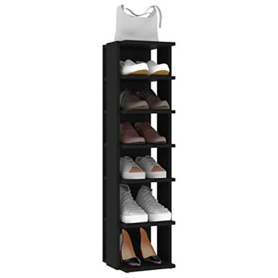 VidaXL Schoenenkast 27,5x27x102 cm bewerkt hout zwart