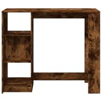 Bartafel met schap 124x46x103,5 cm bewerkt hout gerookt eiken - thumbnail