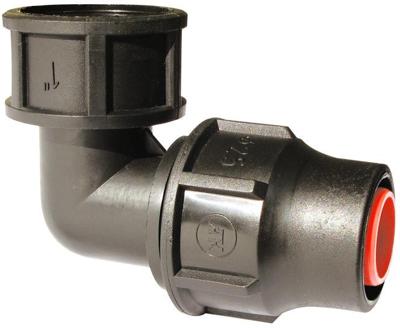 Schroef knie 90gr druppelslang PE - 16mm x 3/4