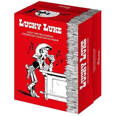 Lucky Luke: Lucky Luke and Rantanplan Stack of Comics Collector Figure