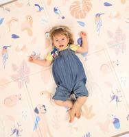 Groot opvouwbaar en omkeerbaar tapijt - LUDI beige - thumbnail