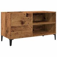 Platenkast 84,5x38x48 cm bewerkt hout oud houtkleurig - thumbnail
