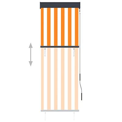 VidaXL Rolgordijn voor buiten 60x250 cm wit en oranje