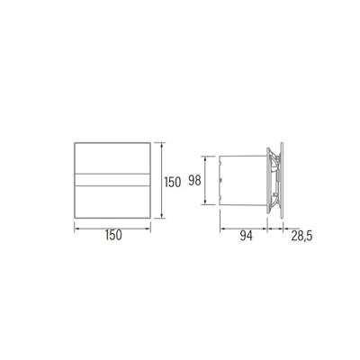 Badkamer Ventilator Cata E-100 GBT Timer 100 mm 8W Zwart Cata