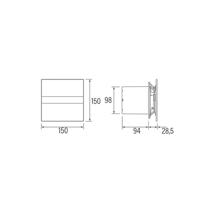 Badkamer Ventilator Cata E-100 GBT Timer 100 mm 8W Zwart Cata - thumbnail