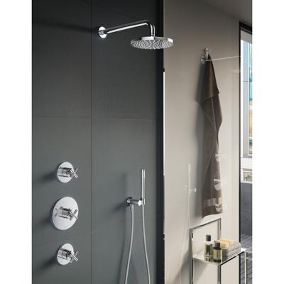 Hotbath Get Together IBS3GN inbouwdouche met 3s handdouche, 30cm plafondbuis en 30cm hoofddouche geborsteld nikkel