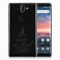 Nokia 9 | 8 Sirocco Siliconen hoesje met naam Heart Smile - thumbnail