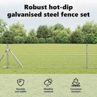 VidaXL Hek met paal zilver 0,4 x 10 m staal en pvc - thumbnail