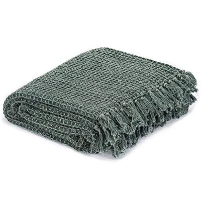 VidaXL Plaid 220x250 cm katoen donkergroen VidaXL Plaid 220x250 cm katoen donkergroen