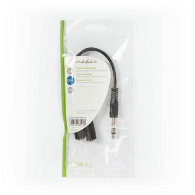 Nedis Stereokabel 6,35 mm male naar 2x female 20 cm