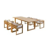 Tikamoon - Tuinset in teakhout en stof Noah 6 stoelen - thumbnail