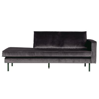WOOOD Daybed 'Rodeo' Rechts, Velvet, kleur Antraciet