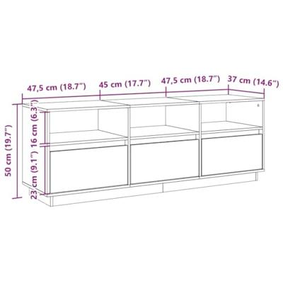 Tv-meubel 140x37x50 cm massief grenenhout wasbruin Tv-meubel 140x37x50 cm massief grenenhout wasbruin