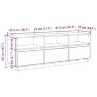 Tv-meubel 140x37x50 cm massief grenenhout wasbruin - thumbnail