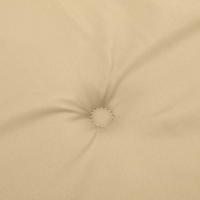 Stoelkussens 2 st lage rug 100x50x4 cm stof gemleerd beige - thumbnail
