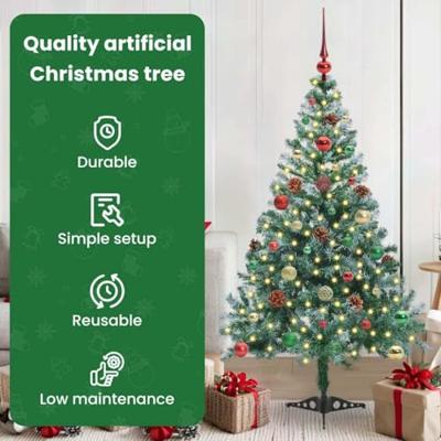 Kunstkerstboom met 150 LED Groen 150 cm PVC en Staal