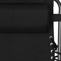 Tuinstoel - Ligstoel Zwart Opvouwbaar - thumbnail