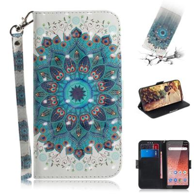 3D gekleurde tekening Pauw krans patroon horizontale Flip lederen case voor Nokia 1 Plus met houder & card slots & portemonnee 3D gekleurde tekening Pauw krans patroon horizontale Flip lederen case voor Nokia 1 Plus met houder & card slots & portemonnee