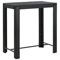 Tuinbartafel 100x60,5x110,5 cm poly rattan zwart - thumbnail