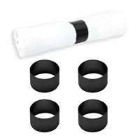 ECHTWERK Tafel accessoires (servetringen "rond" gemaakt van ede, Zwart, 4-delig) - thumbnail