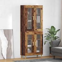 Hoge kast Oud Hout 69,5 x 34 x 180 cm Bewerkt hout - thumbnail