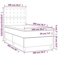 Boxspring met matras stof blauw 100x200 cm - thumbnail