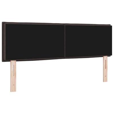 LED Hoofdbord met LED-striplichten Donkerbruin 160 cm Polyester