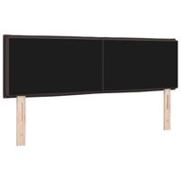 LED Hoofdbord met LED-striplichten Donkerbruin 160 cm Polyester - thumbnail