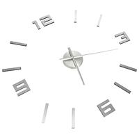 VidaXL 3d-wandklok modern xxl 100 cm zilverkleurig - thumbnail