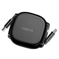 LogiLink USB 2.0 Type-C aansluitkabel stekker naar stekker, uit- en intrekbaar, praktisch en handig om mee te nemen, 480 Mbit/s, 60 W, zwart, 1 m - thumbnail