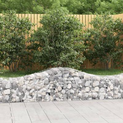 VidaXL Schanskorf gewelfd 200x50x40/60 cm gegalvaniseerd ijzer