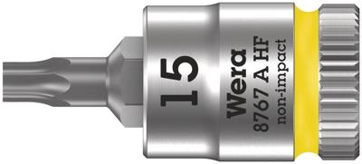 Wera 8767 A HF TORX® Zyklop Bit/dop-combinatie met 1/4" Aandrijving met Vasthoudfunctie, TX 15 x 28 mm - 1 stuk(s) - 05003363001 Wera 8767 A HF TORX® Zyklop Bit/dop-combinatie met 1/4" Aandrijving met Vasthoudfunctie, TX 15 x 28 mm - 1 stuk(s) - 05003363001