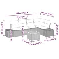 Tuinbankenset met opslag 6 pcs Beige en Crème poly rattan - thumbnail