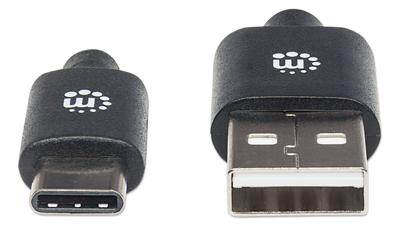 Manhattan 354936 USB-kabel USB 2.0 USB-A stekker, USB-C stekker 3.00 m Zwart Manhattan 354936 USB-kabel USB 2.0 USB-A stekker, USB-C stekker 3.00 m Zwart