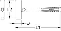 KS Tools 963.2050 9632050 Moker 1170 g 400 mm DIN 6475 1 stuk(s) - thumbnail
