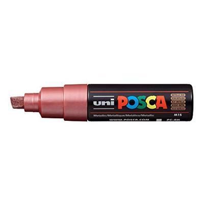 Uni-Posca Posca marker, afm pc-8k, lijndikte 8 mm, breed, rood metallic, 1 stuk