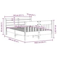 Bedframe zonder matras massief grenenhout 135x190 cm - thumbnail