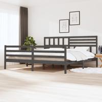 Bedframe massief hout grijs 200x200 cm - thumbnail