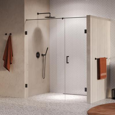 Brauer Void - Nisdeur - 2-Delig - Helder Glas - 180 x 200 cm - Omkeerbaar - met Draaideur 70 cm - Aan Muur - incl. Glascoating - PVD Gunmetal