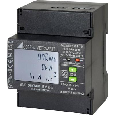 Gossen Metrawatt U2389-V011 U2389-V011 kWh-meter 3-fasen met S0-interface Digitaal Conform MID: Ja 1 stuk(s)