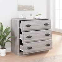 Dressoir 70x35,5x67,5 cm bewerkt hout grijs sonoma eikenkleurig - thumbnail
