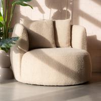 Eleonora Fauteuil 'Louis' Bouclé, kleur Zand - thumbnail
