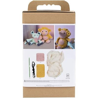 Creativ Company Hobbyset amigurumi, egel, lichtroze, warm geel, 1 doos Creativ Company Hobbyset amigurumi, egel, lichtroze, warm geel, 1 doos