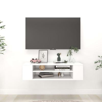 Tv-hangmeubel 100x30x26,5 cm bewerkt hout wit Tv-hangmeubel 100x30x26,5 cm bewerkt hout wit